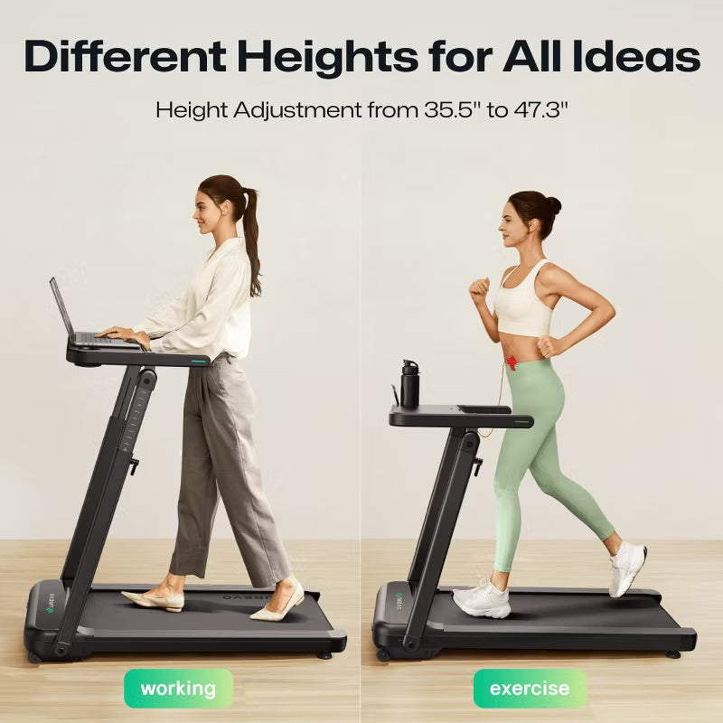 UREVO Foldi 3S Treadmill with Desk | Adjustable, Foldable, Smart Treadmill