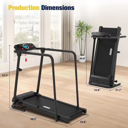 REDLIRO Walking Treadmill with Long Handrails 300lbs Capacity Recovery Fitness Exercise Machine for Seniors