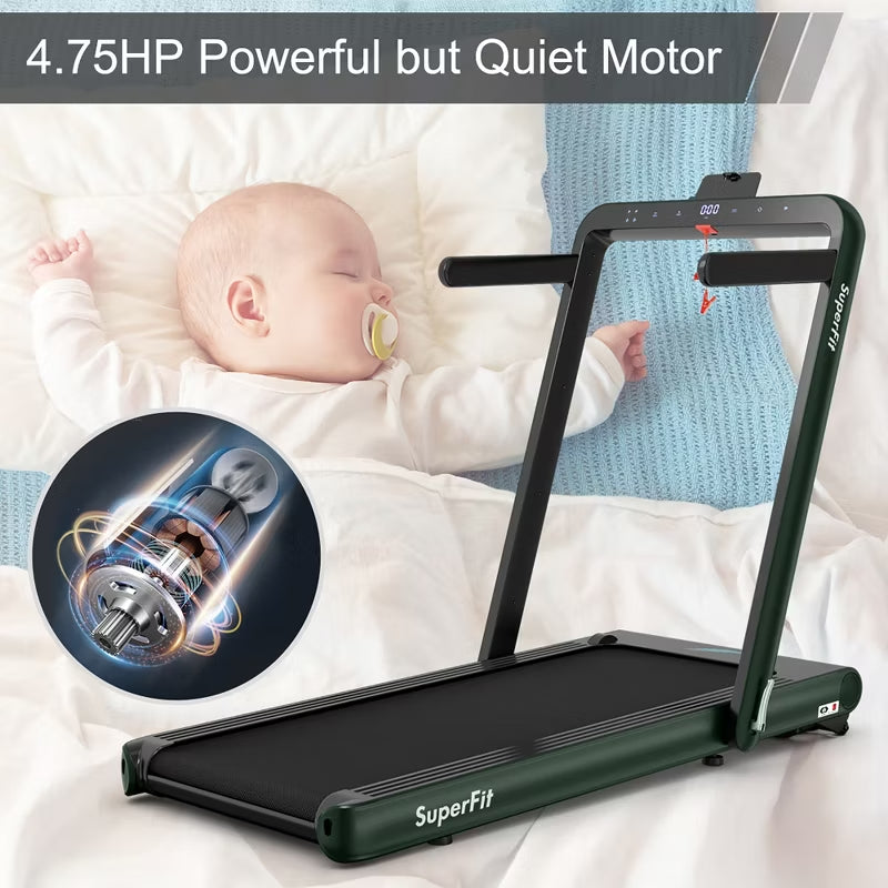 SuperFit 4.75HP 2 In 1 Folding Treadmill W/Remote APP