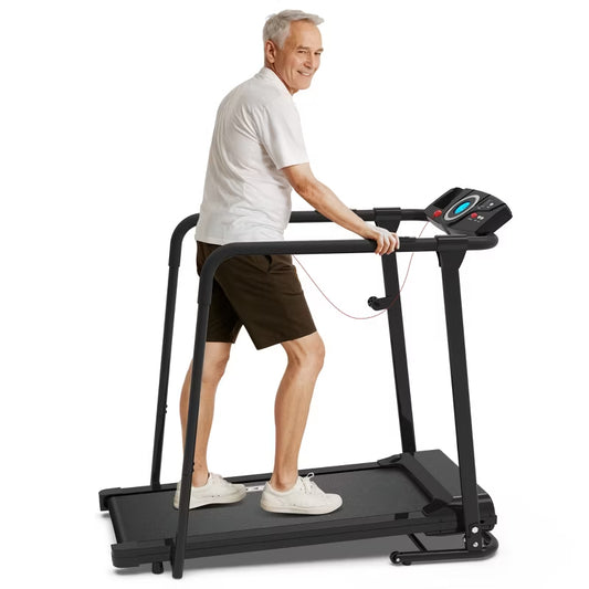 REDLIRO Walking Treadmill with Long Handrails 300lbs Capacity Recovery Fitness Exercise Machine for Seniors