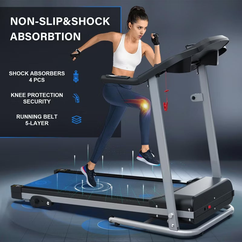 FYC Foldable Electric Treadmill for Home, 2.5HP Quiet 7.5 MPH with Heart Rate Sensor and LCD Display