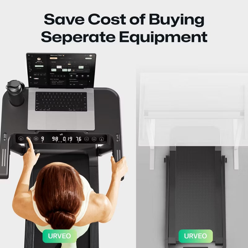 UREVO Foldi 3S Treadmill with Desk | Adjustable, Foldable, Smart Treadmill