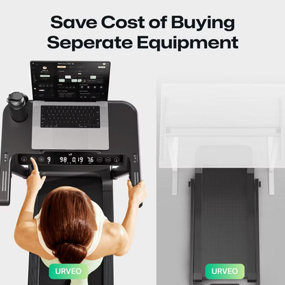 UREVO Foldi 3S Treadmill with Desk | Adjustable, Foldable, Smart Treadmill