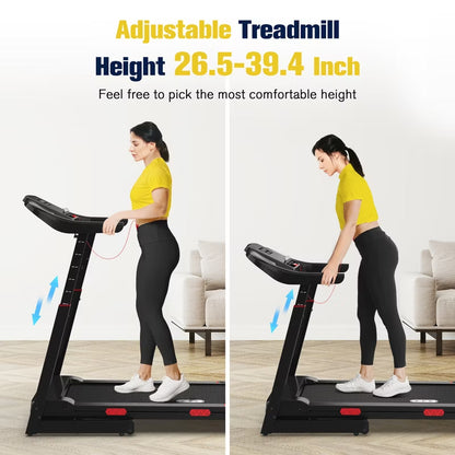 REDLIRO Foldable Treadmill, 15% Auto Incline, 350 lb Capacity, Bluetooth, Voice Control, Heart Rate Monitor, for Home & Officel