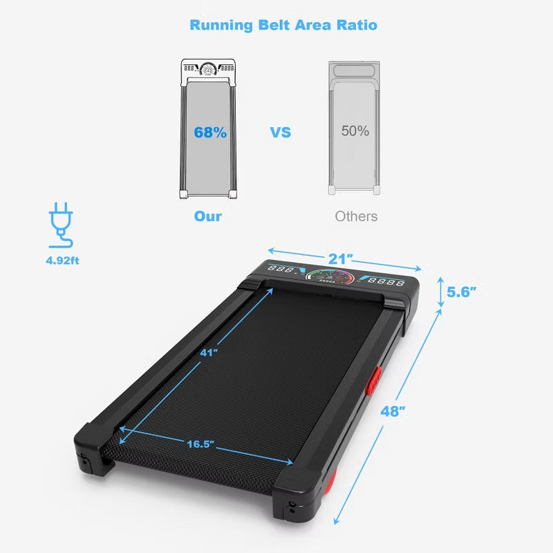 TRAILVIBER Walking Pad Treadmill with 12% 9-Level Auto Incline, 450 lbs Capacity and RGB LED Screen Under Desk Treadmill for Home Small/Office