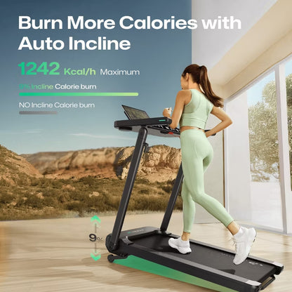 UREVO Foldi 3S Treadmill with Desk | Adjustable, Foldable, Smart Treadmill