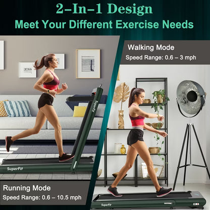 SuperFit 4.75HP 2 In 1 Folding Treadmill W/Remote APP