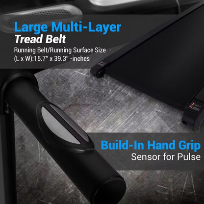 SereneLife Folding Treadmill - 1.0 HP Motorized Running Machine with 12 Pre-set Programs, Bluetooth Music, and App Support