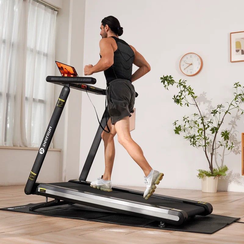 DeerRun Update Treadmill With 15% Auto Incline Full Running Deck Treadmill 400Lbs, 11.3Mph