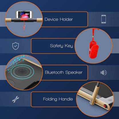 SuperFit 2.25HP 2 in 1 Foldable Under Desk Treadmill Remote Control