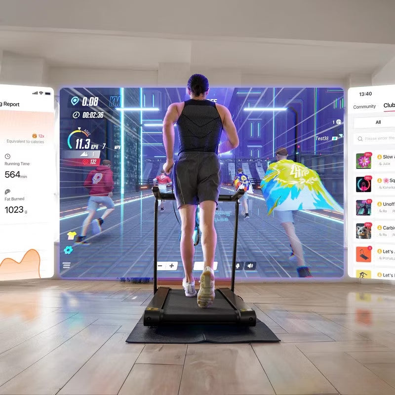 DeerRun Update Treadmill With 15% Auto Incline Full Running Deck Treadmill 400Lbs, 11.3Mph