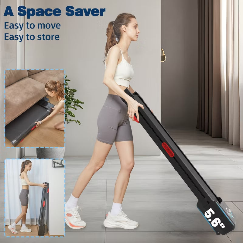 TRAILVIBER Walking Pad Treadmill with 12% 9-Level Auto Incline, 450 lbs Capacity and RGB LED Screen Under Desk Treadmill for Home Small/Office