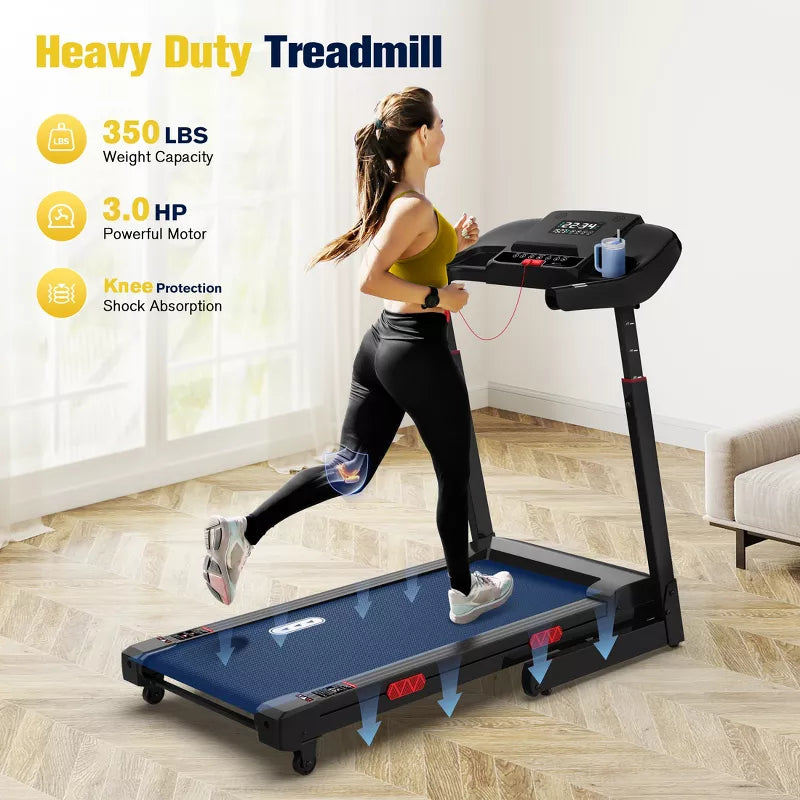 REDLIRO Foldable Treadmill, 15% Auto Incline, 350 lb Capacity, Bluetooth, Voice Control, Heart Rate Monitor, for Home & Officel