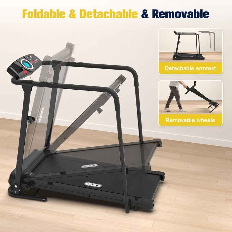 REDLIRO Walking Treadmill with Long Handrails 300lbs Capacity Recovery Fitness Exercise Machine for Seniors