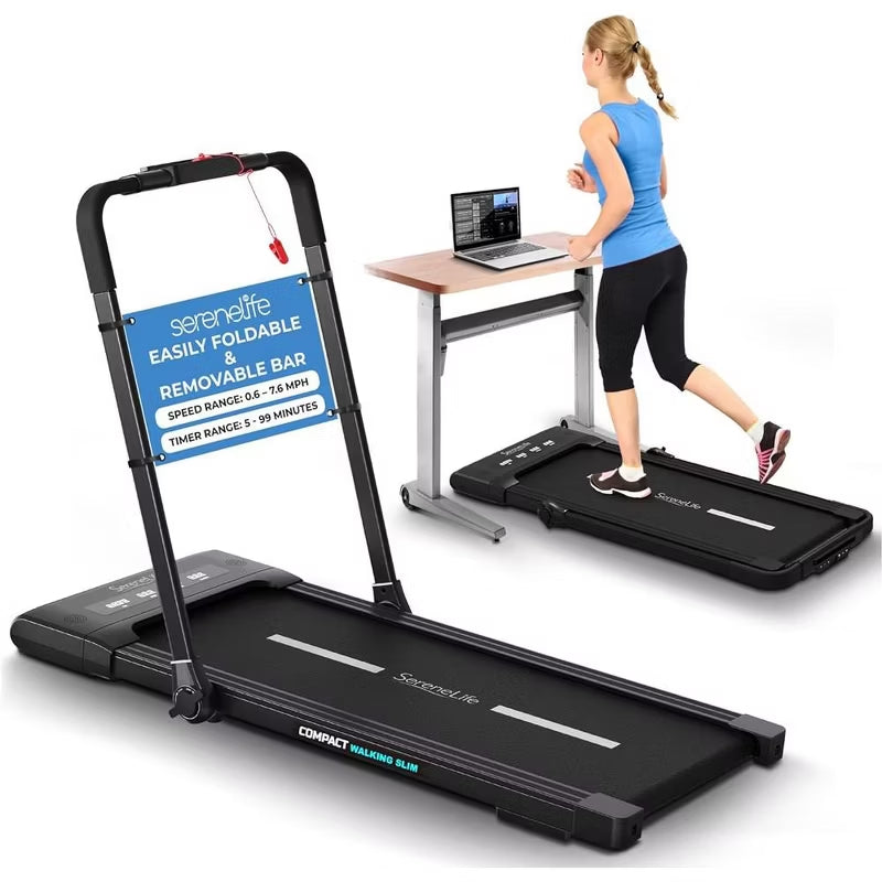 SereneLife Foldable Motorized Treadmill SLFOLD20 - Portable Home Gym Fitness Equipment